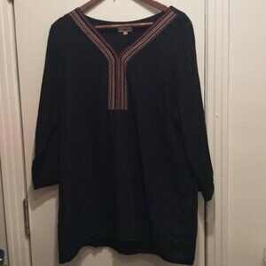 Marisa & Marie Made in Italy Linen Black Top – Size 2XL